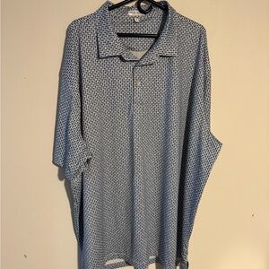 Peter Millar Blue Geometric Polo Shirt